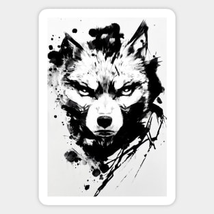 Wolf Wild Nature Free Spirit Art Brush Painting Magnet